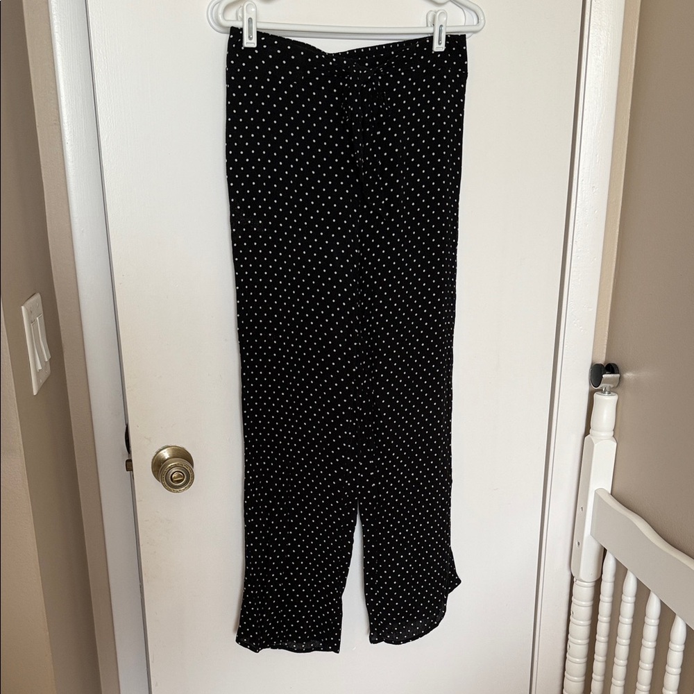 Elle Black and White Polka Dot Wide Leg Pants